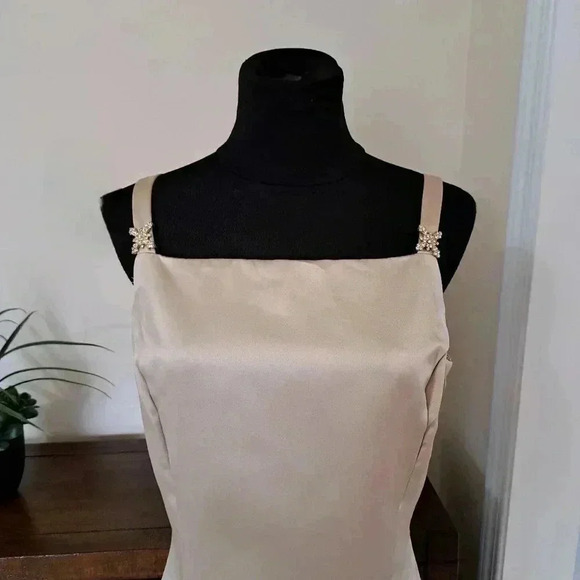 Scott McClintock Gold Sheath Dress Square Neck Wedding - Picture 7 of 15